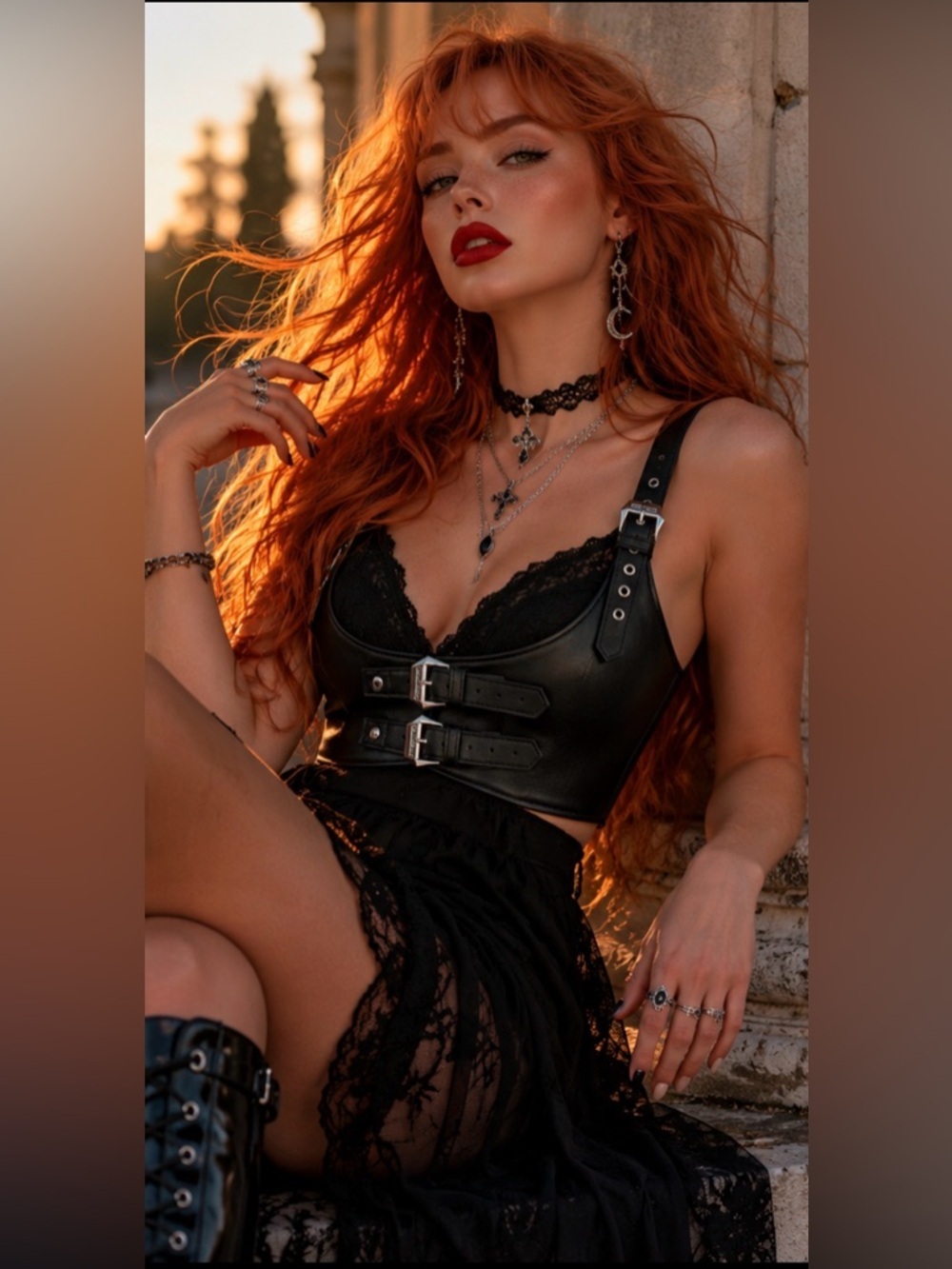 Killstar Faux Leather Harness Top Medium Large - Picture 5 of 8